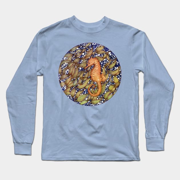 Sea Horse in the Kelp Forest Long Sleeve T-Shirt by ECMazur